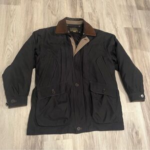 Men's Chore Jacket Leather Collar Removable Down Filled Liner Military Style